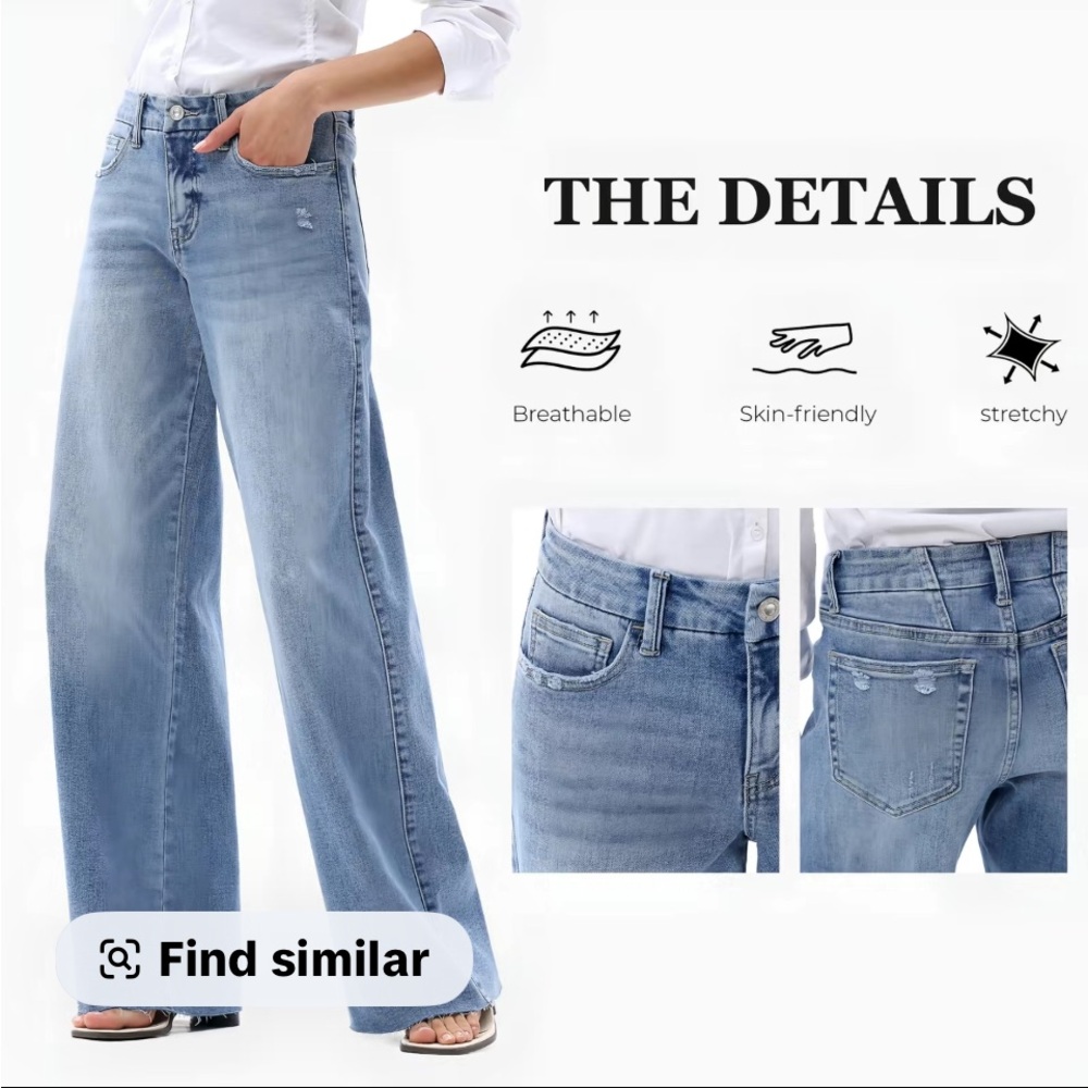 Women’s Light Blue Wide-Leg Jeans — High-Rise Flare